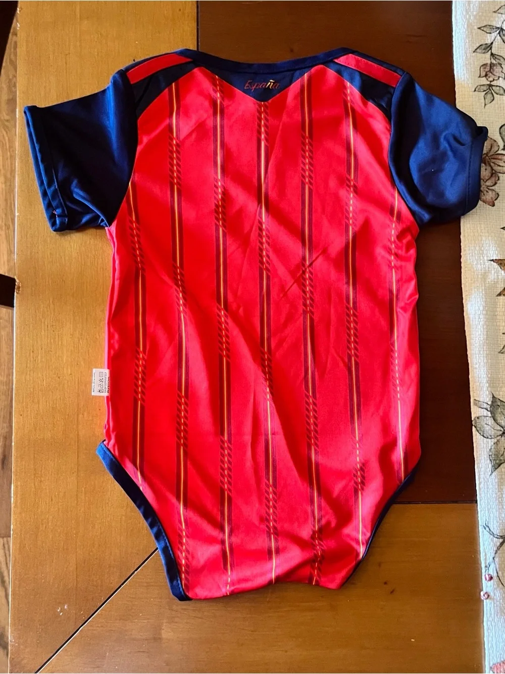 Spain Soccer Baby Bodysuit - Red & Navy
